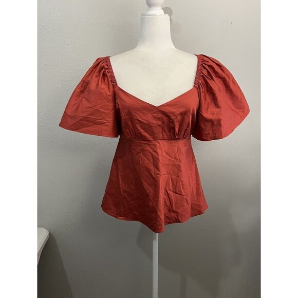 Trina Turk Sagan top women small flutter sleeve orange - Picture 1 of 10